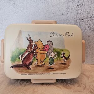 Skater Bento Box 4 Lock Disney Classic Pooh 650ml Fluffy Dome Lid Microwave Safe